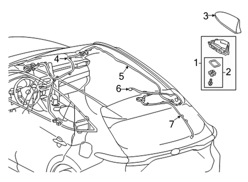 2022 Toyota Venza Cover Kit, Antenna O Diagram for 86077-12060-C5