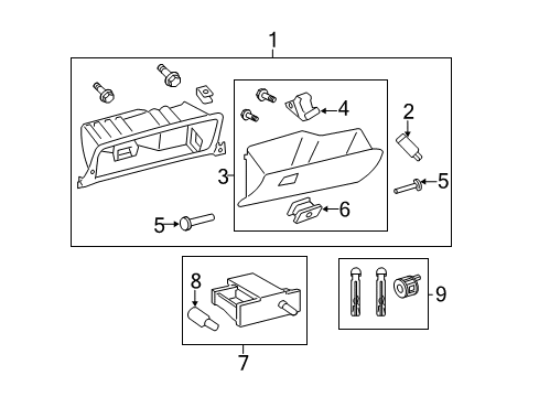 2010 Toyota Avalon Door Assy, Glove Compartment Diagram for 55501-07010-A0