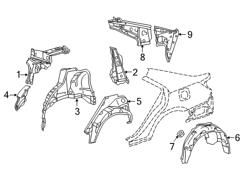 2014 Toyota Camry Inner Structure - Quarter Panel Diagram