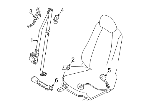 2017 Toyota Yaris iA Seat Belt Diagram