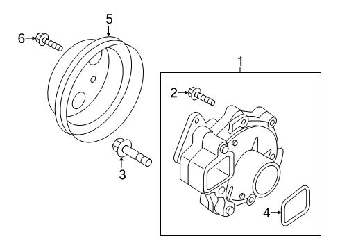 2020 Toyota Yaris Water Pump Assembly Bolt Diagram for 90118-WBB34