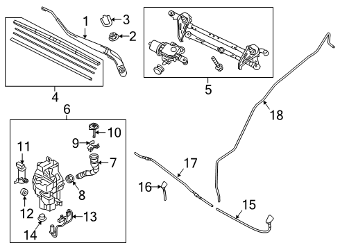 2020 Toyota Yaris Wiper & Washer Components Diagram