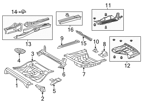 2014 Toyota Camry Rear Body - Floor & Rails Diagram 2 - Thumbnail