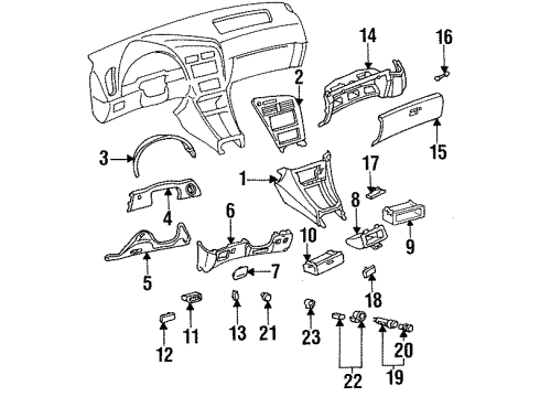 1994 Toyota Celica Instrument Panel, Body Diagram 2 - Thumbnail