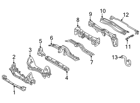 2023 Toyota Tundra Crossmembers & Components Diagram