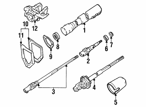 1986 Toyota Pickup Steering Column, Steering Wheel & Trim Diagram