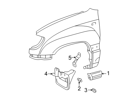 2000 Toyota Land Cruiser Moulding, Front Fender, Outside RH Diagram for 75611-60120-H3