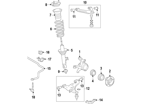 2006 Toyota Tacoma Front Suspension, Control Arm Diagram 5 - Thumbnail