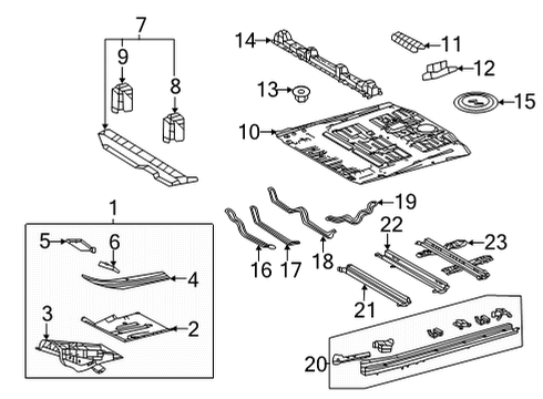 2021 Toyota Sienna Floor & Rails Diagram