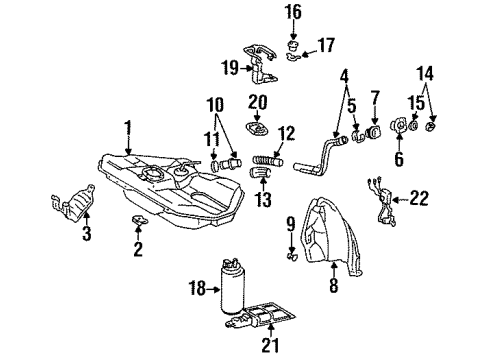 1997 Toyota Tercel Gasket, Fuel Suction Tube Set Diagram for 77169-20050