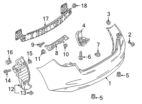 2020 Toyota Yaris Bumper & Components - Rear Diagram