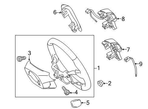 2014 Toyota Sienna Cover, Steering Wheel Diagram for 45187-08010-E0