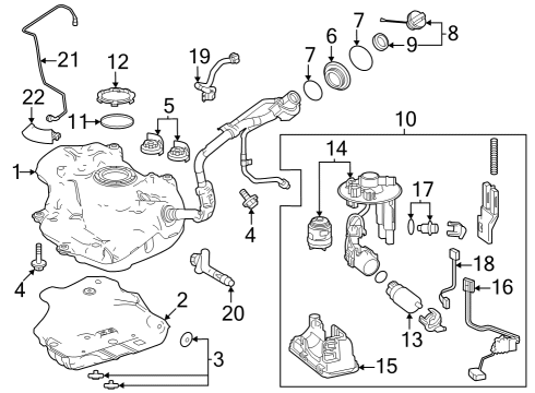 2023 Toyota Prius Fuel Pump Assembly Diagram for 23210-24010