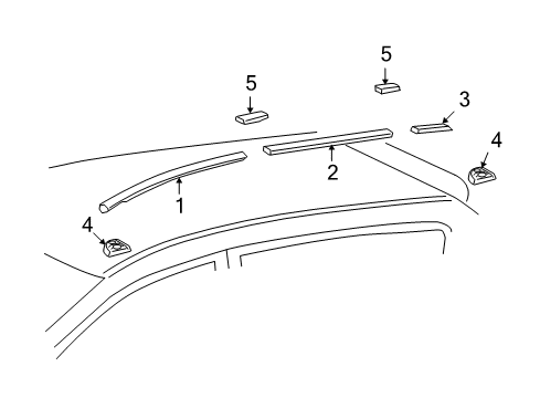 2010 Toyota Matrix Exterior Trim - Roof Diagram 2 - Thumbnail