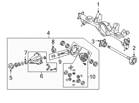 2016 Toyota 4Runner Axle Housing - Rear Diagram