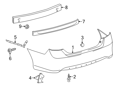 2014 Toyota Camry Rear Bumper Diagram