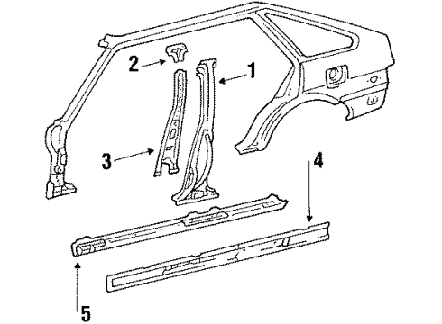 1986 Toyota Corolla Member, Front Floor Cross Diagram for 57408-12040