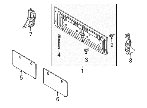 2009 Toyota Land Cruiser Cover, Back Door Trim, Upper, LH Diagram for 64880-60020-B0