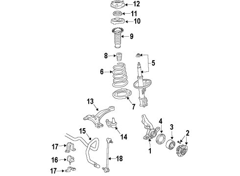 2018 Toyota Sienna Front Suspension, Control Arm, Stabilizer Bar Diagram 3 - Thumbnail