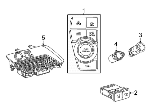 2019 Toyota RAV4 Center Console Diagram