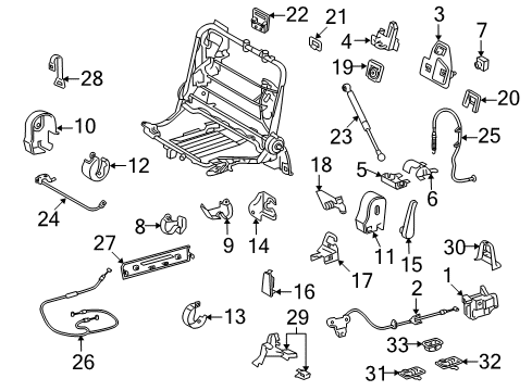 2008 Toyota Land Cruiser Handle, RECLINING ADJUSTER Release LH Diagram for 72525-60090-B0