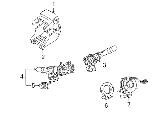 2009 Toyota Land Cruiser Shroud, Switches & Levers Diagram