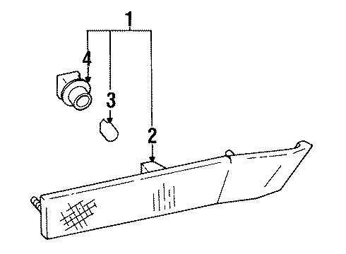 1991 Toyota MR2 Lens, Side Turn Signal Lamp, LH Diagram for 81741-17020-02