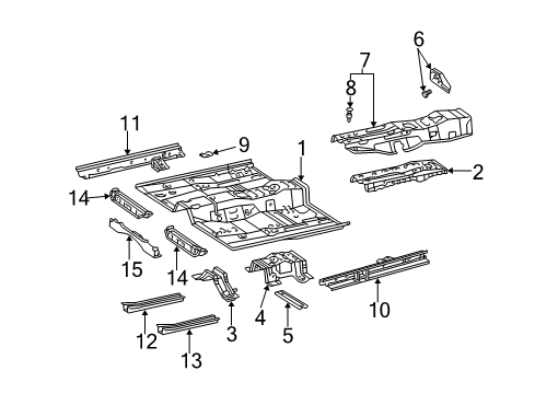 2006 Toyota Camry Pillars, Rocker & Floor - Floor & Rails Diagram 1 - Thumbnail