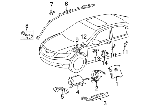 2012 Toyota Venza Air Bag Assembly, Front Seat Diagram for 73920-0T010