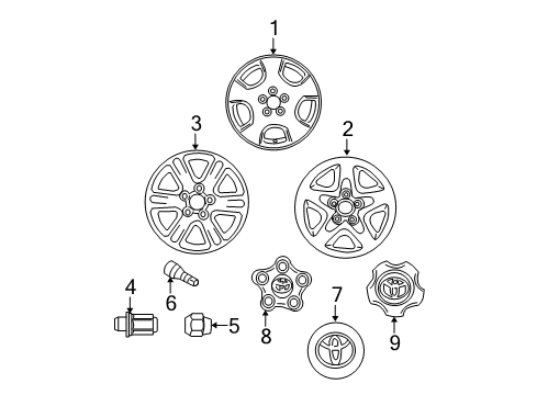 2006 Toyota Highlander Wheels, Covers & Trim Diagram 2 - Thumbnail