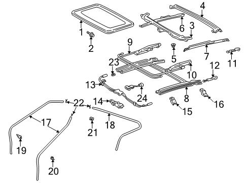 2002 Toyota Celica Sunroof, Body Diagram