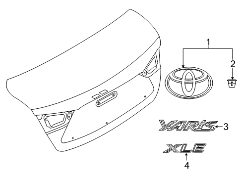 2020 Toyota Yaris Exterior Trim - Trunk Diagram