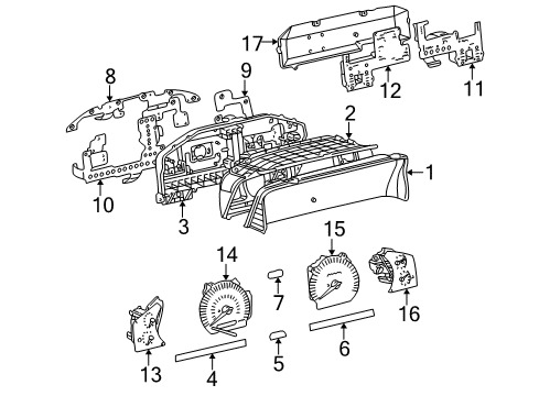 2000 Toyota Land Cruiser Instruments & Gauges Diagram