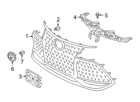 2019 Toyota Avalon Grille & Components Diagram