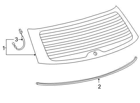 2013 Toyota Matrix Lift Gate - Glass & Hardware Diagram