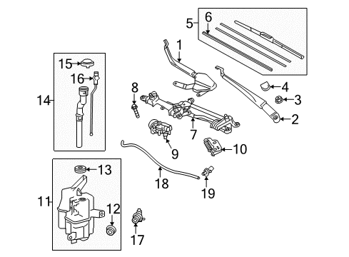 2012 Toyota Prius Wiper & Washer Components Diagram 2 - Thumbnail