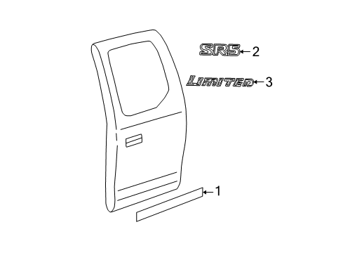 2003 Toyota Tundra Exterior Trim - Rear Door Diagram