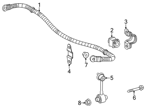 2020 Toyota Highlander Rear Suspension, Control Arm Diagram 1 - Thumbnail