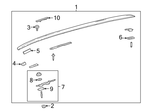 2022 Toyota RAV4 Luggage Carrier Diagram 2 - Thumbnail