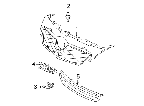 2009 Toyota Corolla Radiator Grille Or Front Panel Name Plate Diagram for 75321-12470