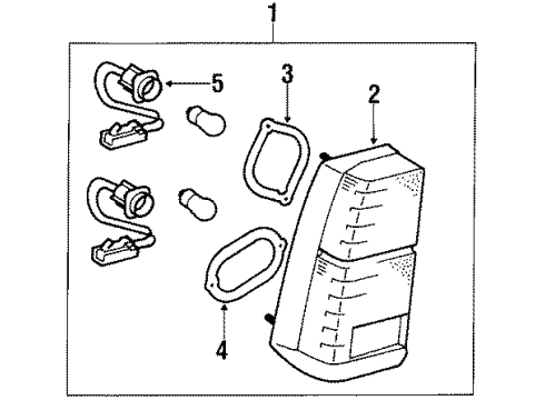 1988 Toyota Tercel Gasket, Rear Combination Lamp Body, RH Diagram for 81554-16260