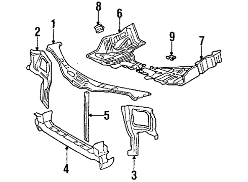 1997 Toyota Tercel Radiator Support Diagram