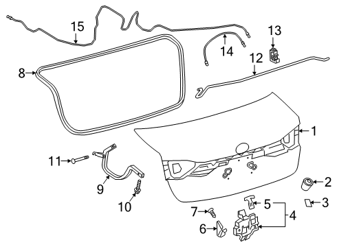 2022 Toyota Corolla Panel Sub-Assembly, LUGG Diagram for 64401-02J20