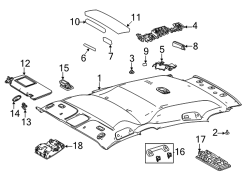 2021 Toyota Venza Interior Trim - Roof Diagram