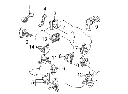 2002 Toyota Highlander Engine & Trans Mounting Diagram 2 - Thumbnail