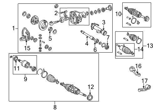 2000 Toyota Land Cruiser Carrier & Front Axles Diagram