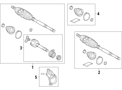 2021 Toyota C-HR Front Cv Joint Boot Kit Diagram for 04437-10060