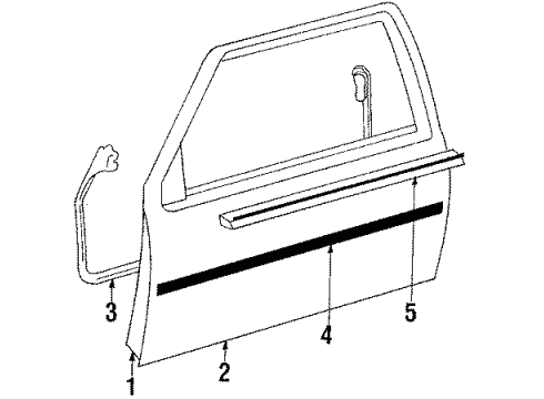 1985 Toyota Celica Weatherstrip, Front Door, RH Diagram for 67861-14250