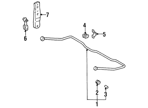 1997 Toyota Land Cruiser Rear Suspension, Control Arm Diagram 3 - Thumbnail