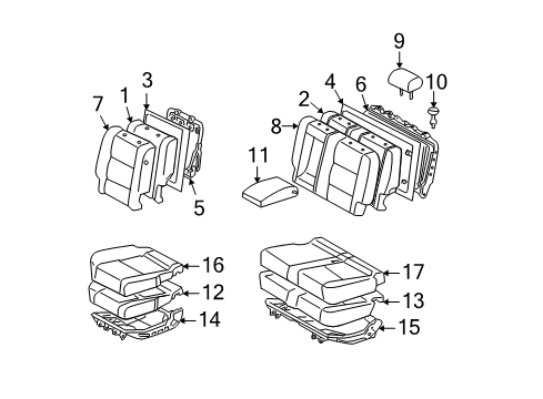 2006 Toyota Tundra Headrest Assy, Rear Seat, Center Diagram for 71960-0C040-E2